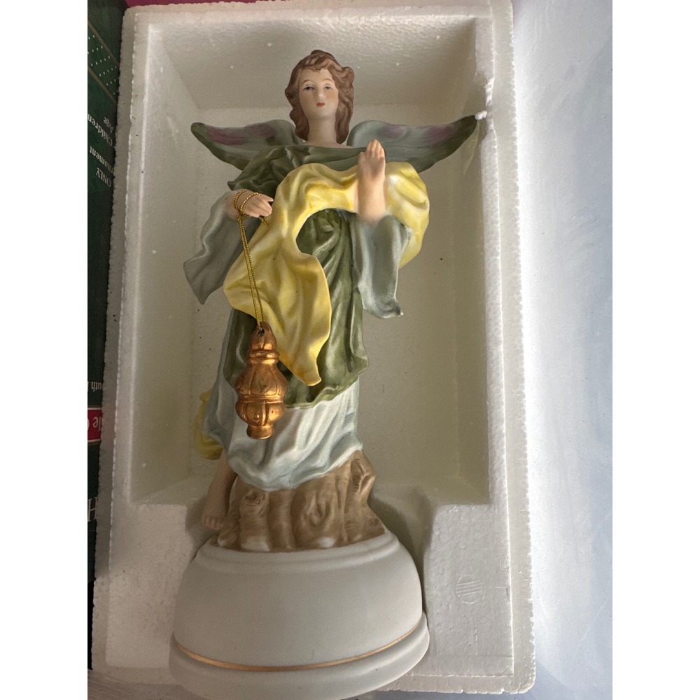 Vintage 1982 Milano Porcelain Angel Music Box Sculpture by Eda Mann Korea